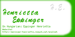 henrietta eppinger business card